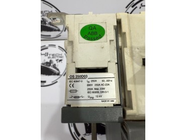 ABB OS250D03 250A 3-Pole Switch Disconnector
